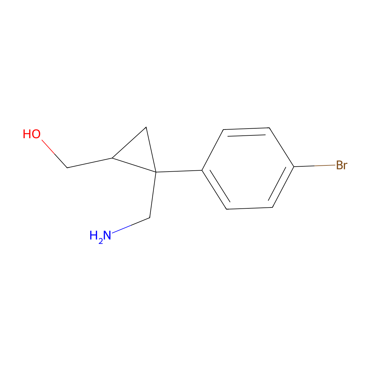 ((1S,2R)-2-(aminomethyl)-2-(4-bromophenyl)cyclopropyl)methanol molecular structure, CAS 1259556-22-3