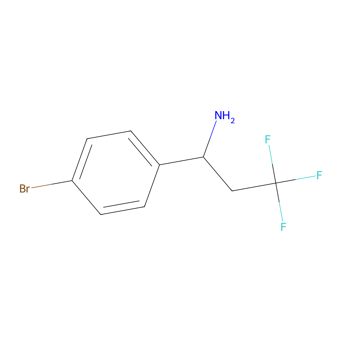(1S)-1-(4-bromophenyl)-3,3,3-trifluoropropan-1-amine molecular structure, CAS 1259600-15-1