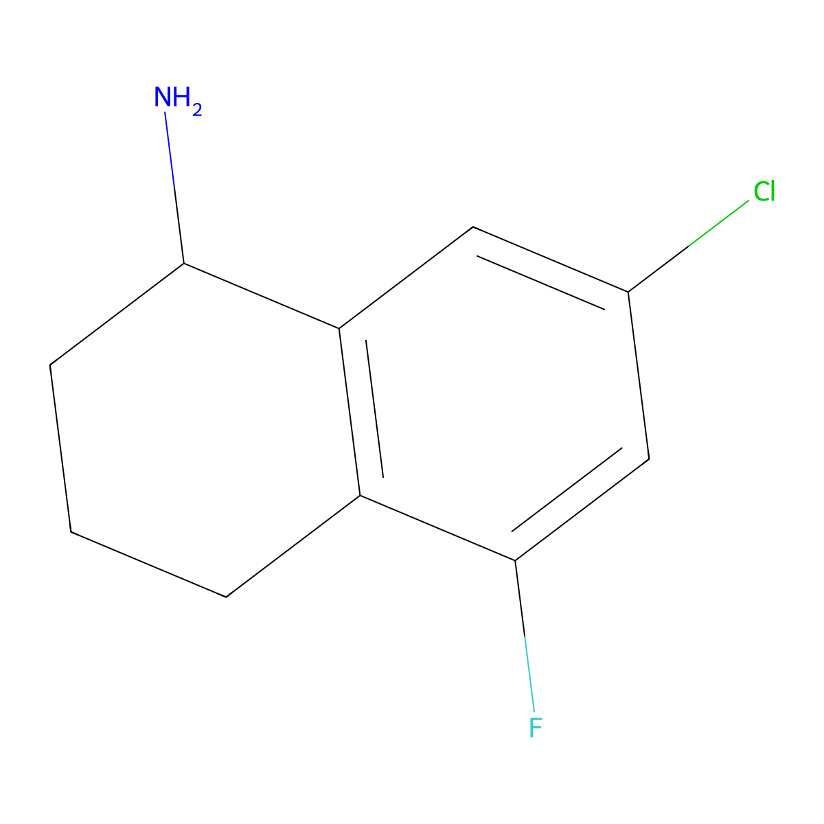 (R)-7-Chloro-5-fluoro-1,2,3,4-tetrahydronaphthalen-1-amine molecular structure, CAS 1259608-79-1