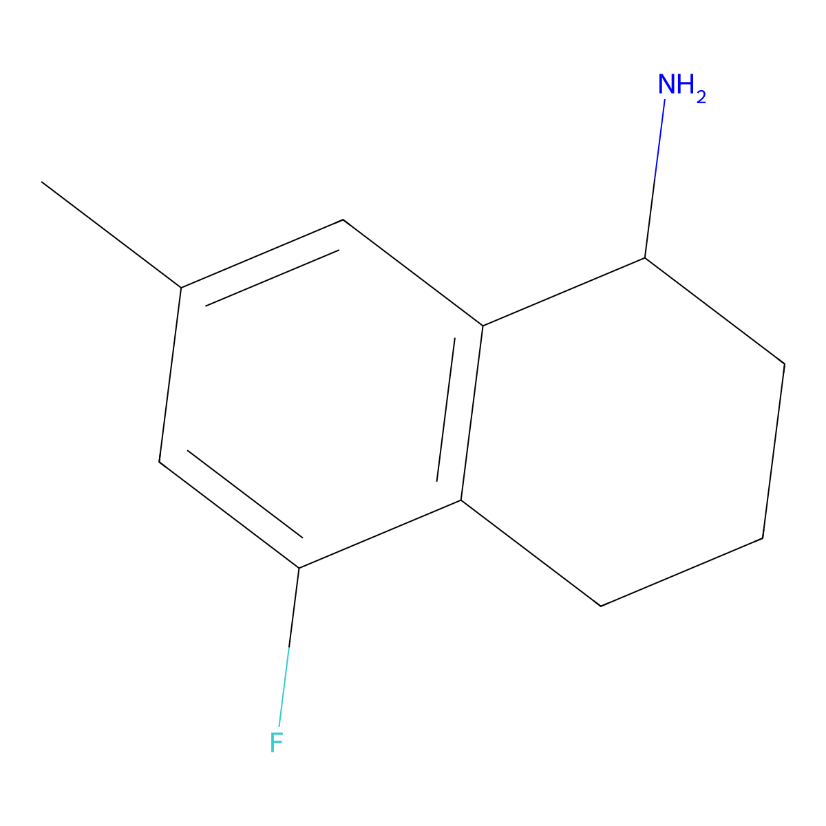 (S)-5-Fluoro-7-methyl-1,2,3,4-tetrahydronaphthalen-1-amine molecular structure, CAS 1259609-75-0