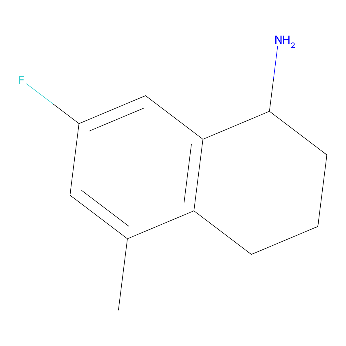 (S)-7-Fluoro-5-methyl-1,2,3,4-tetrahydronaphthalen-1-amine molecular structure, CAS 1259612-04-8