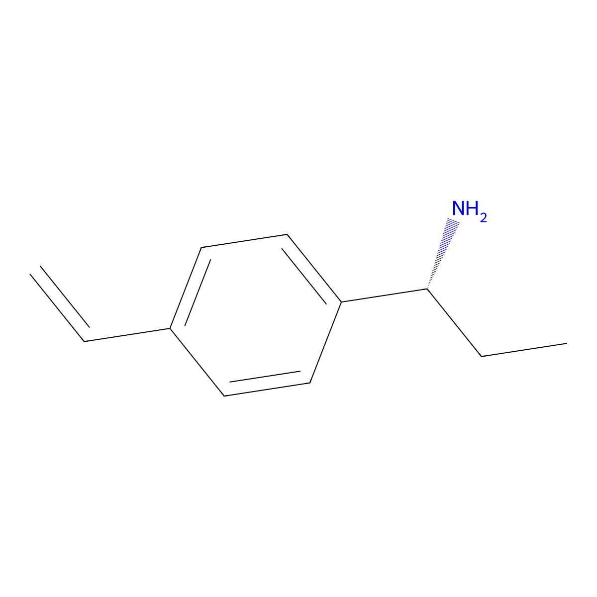 (R)-1-(4-Vinylphenyl)propan-1-amine molecular structure, CAS 1259615-89-8