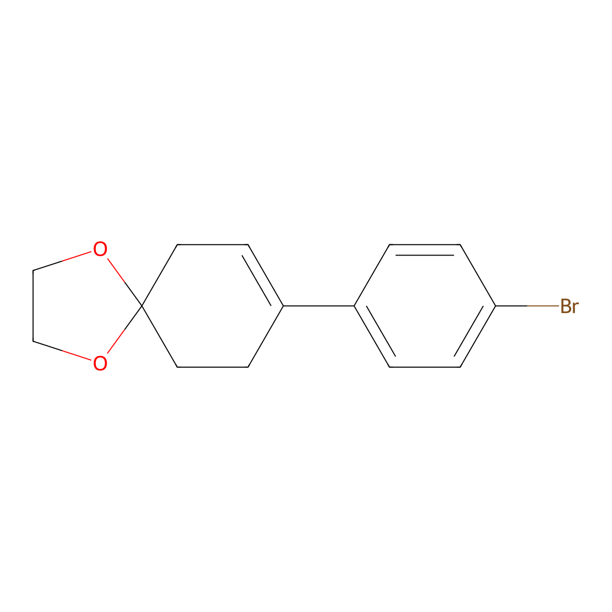 1,4-Dioxaspiro[4.5]dec-7-ene, 8-(4-bromophenyl)- molecular structure, CAS 125962-60-9