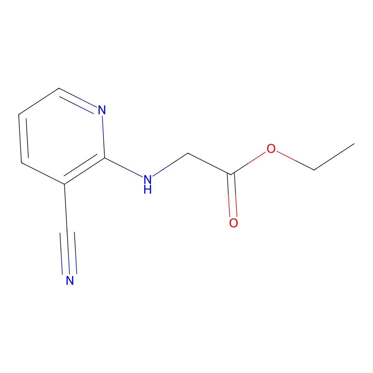(3-Cyanopyridin-2-ylamino)-acetic acid ethyl ester molecular structure, CAS 125967-18-2