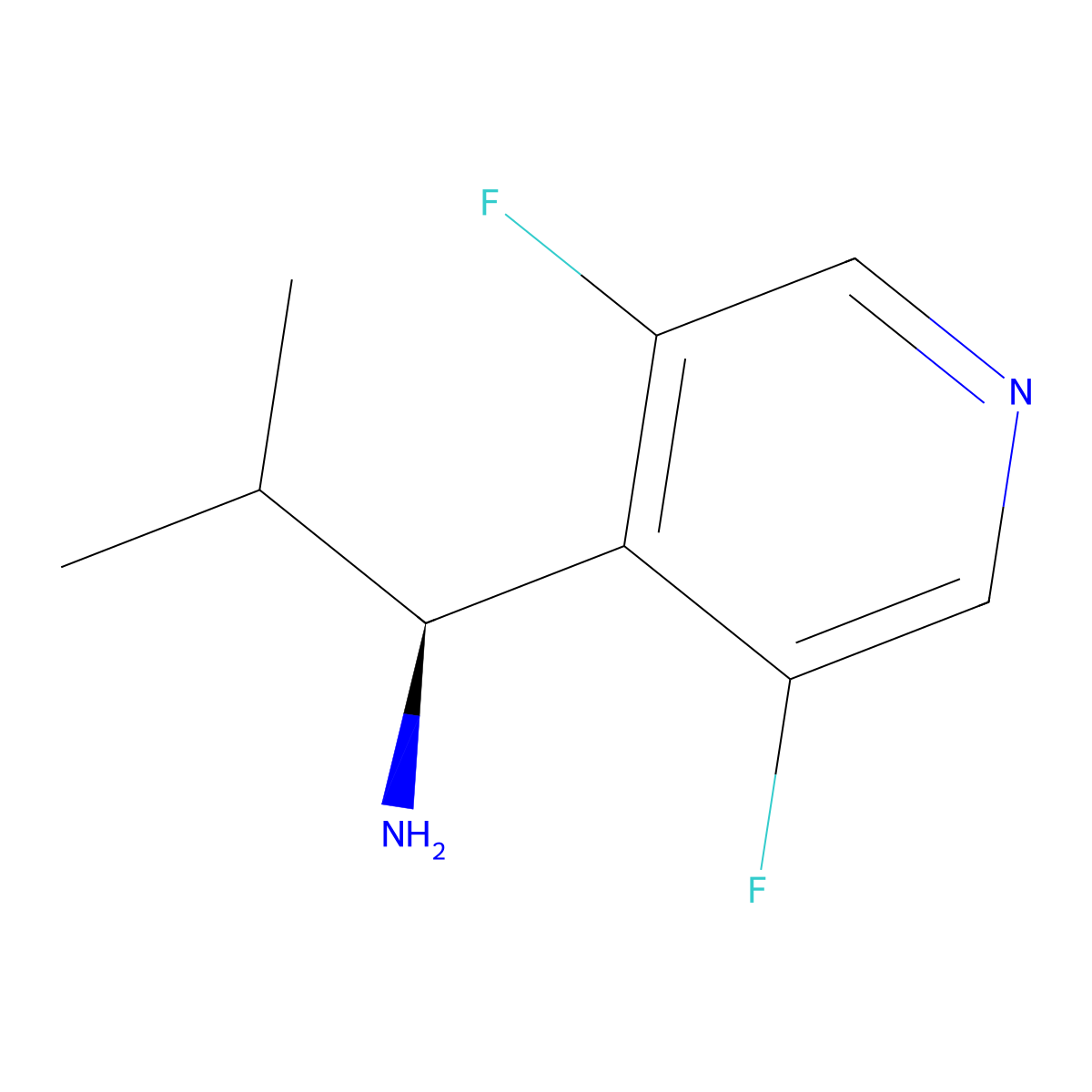 (S)-1-(3,5-Difluoropyridin-4-yl)-2-methylpropan-1-amine molecular structure, CAS 1259674-53-7