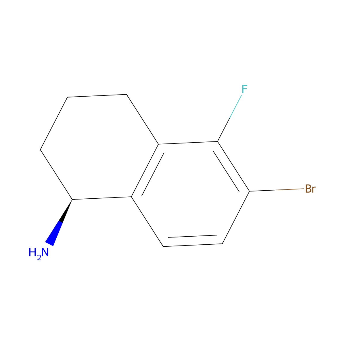 (S)-6-Bromo-5-fluoro-1,2,3,4-tetrahydronaphthalen-1-amine molecular structure, CAS 1259674-78-6