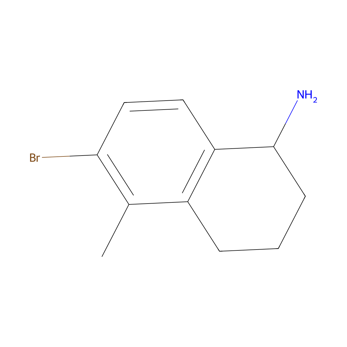 (S)-6-Bromo-5-methyl-1,2,3,4-tetrahydronaphthalen-1-amine molecular structure, CAS 1259689-36-5