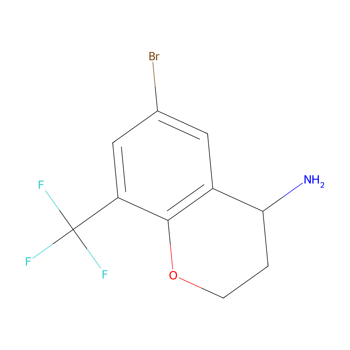 (R)-6-Bromo-8-(trifluoromethyl)chroman-4-amine molecular structure, CAS 1259696-98-4