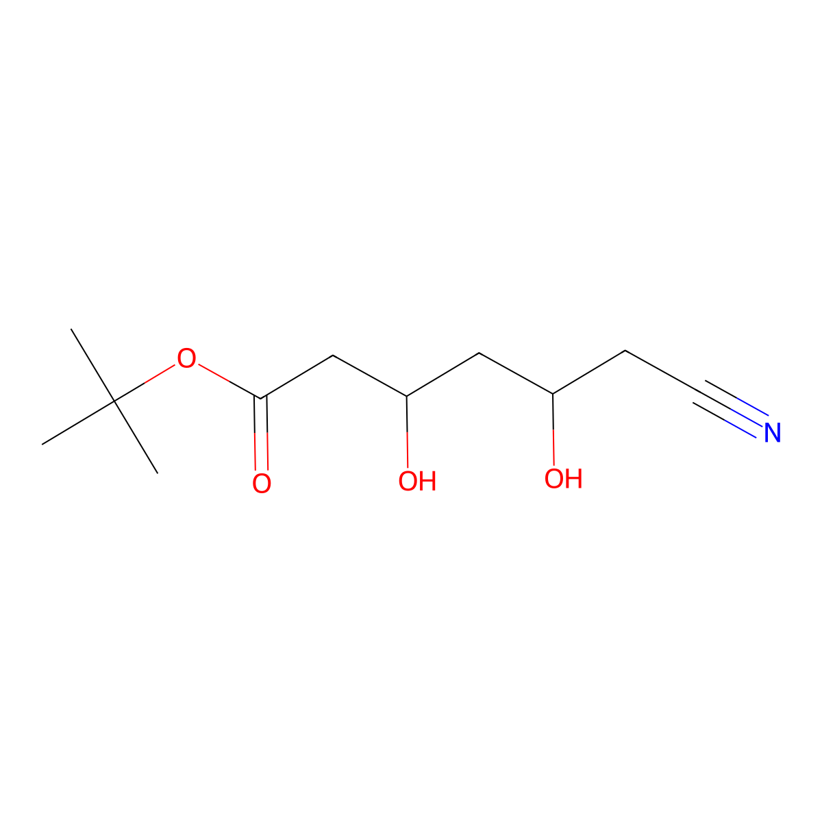 (3R,5R)-6-Cyano-3,5-dihydroxy-hexanoic acid tert-butyl ester molecular structure, CAS 125971-93-9