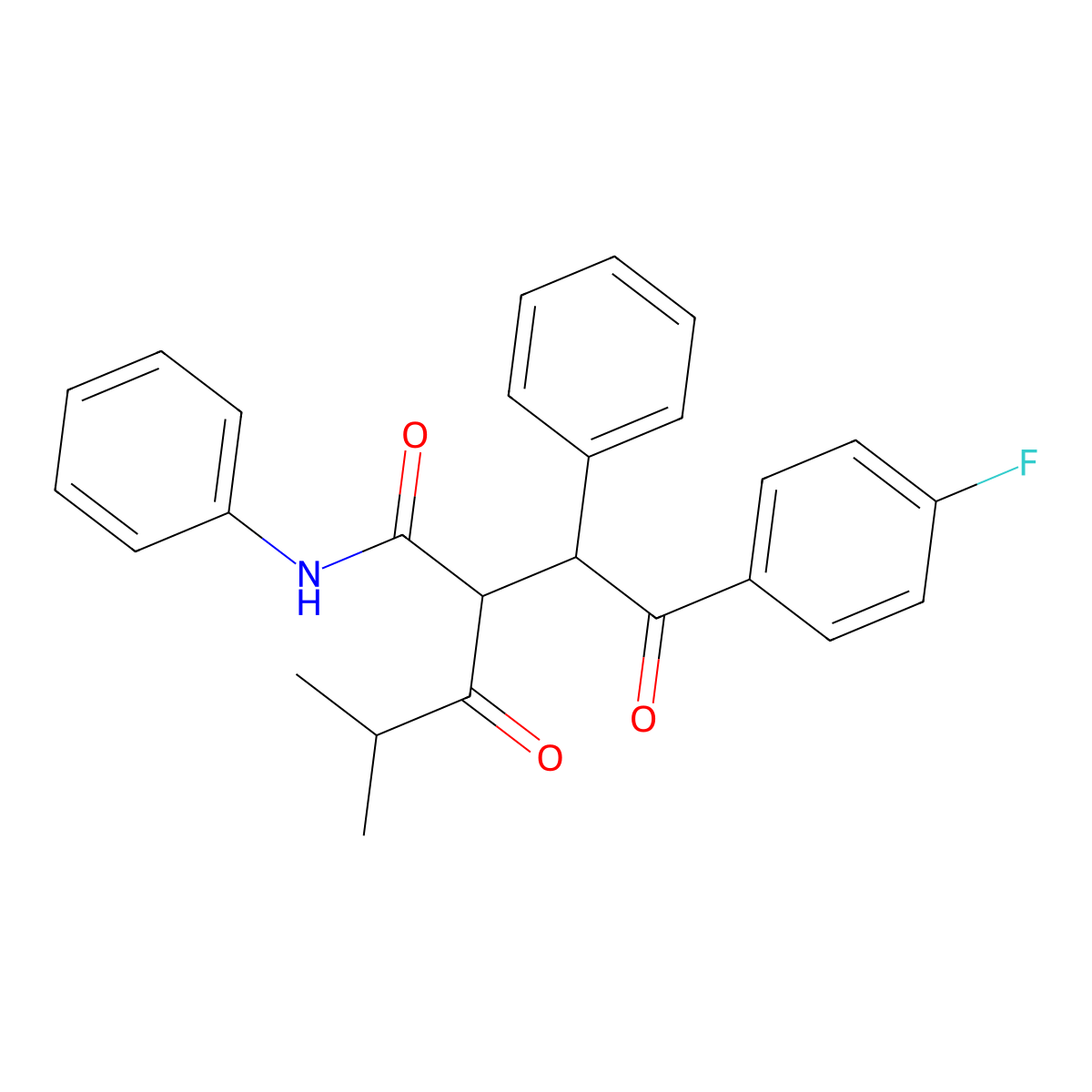 4-(4-Fluorophenyl)-2-(2-methyl-1-oxopropyl)-4-oxo-3,N-diphenylbutanamide molecular structure, CAS 125971-96-2