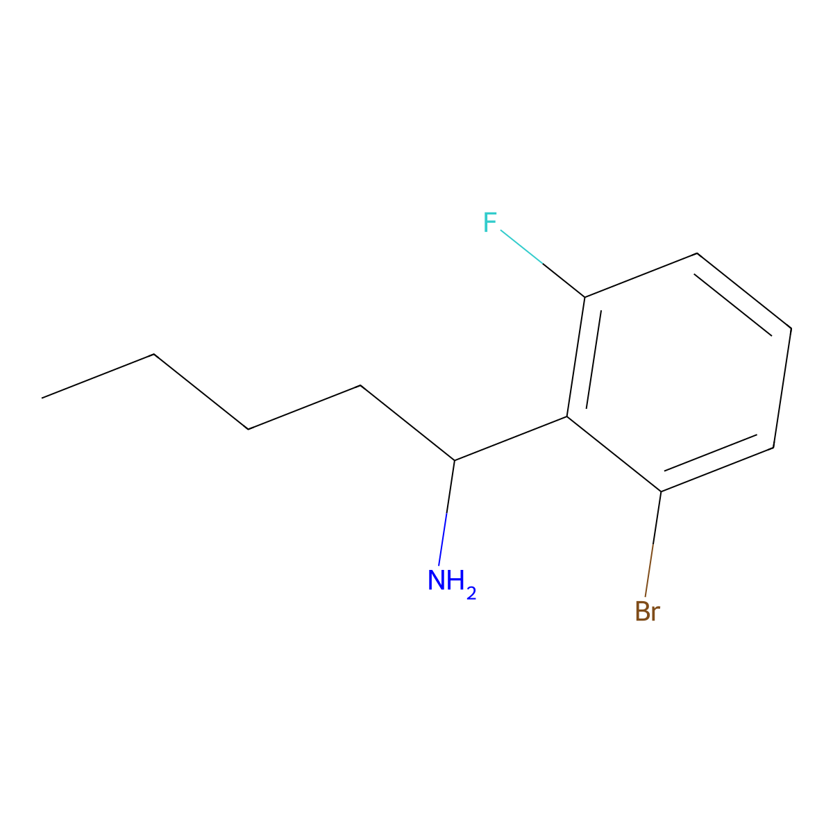 (R)-1-(2-Bromo-6-fluorophenyl)pentan-1-amine molecular structure, CAS 1259722-20-7