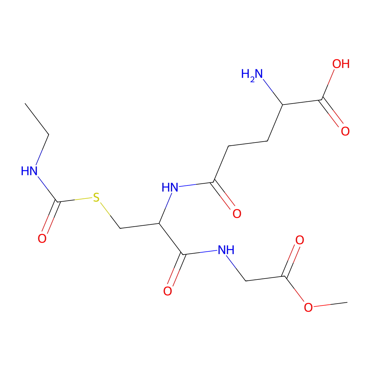 Glycine, N-(S-((ethylamino)carbonyl)-N-L-gamma-glutamyl-L-cysteinyl)-, 1-methyl ester molecular structure, CAS 125974-21-2
