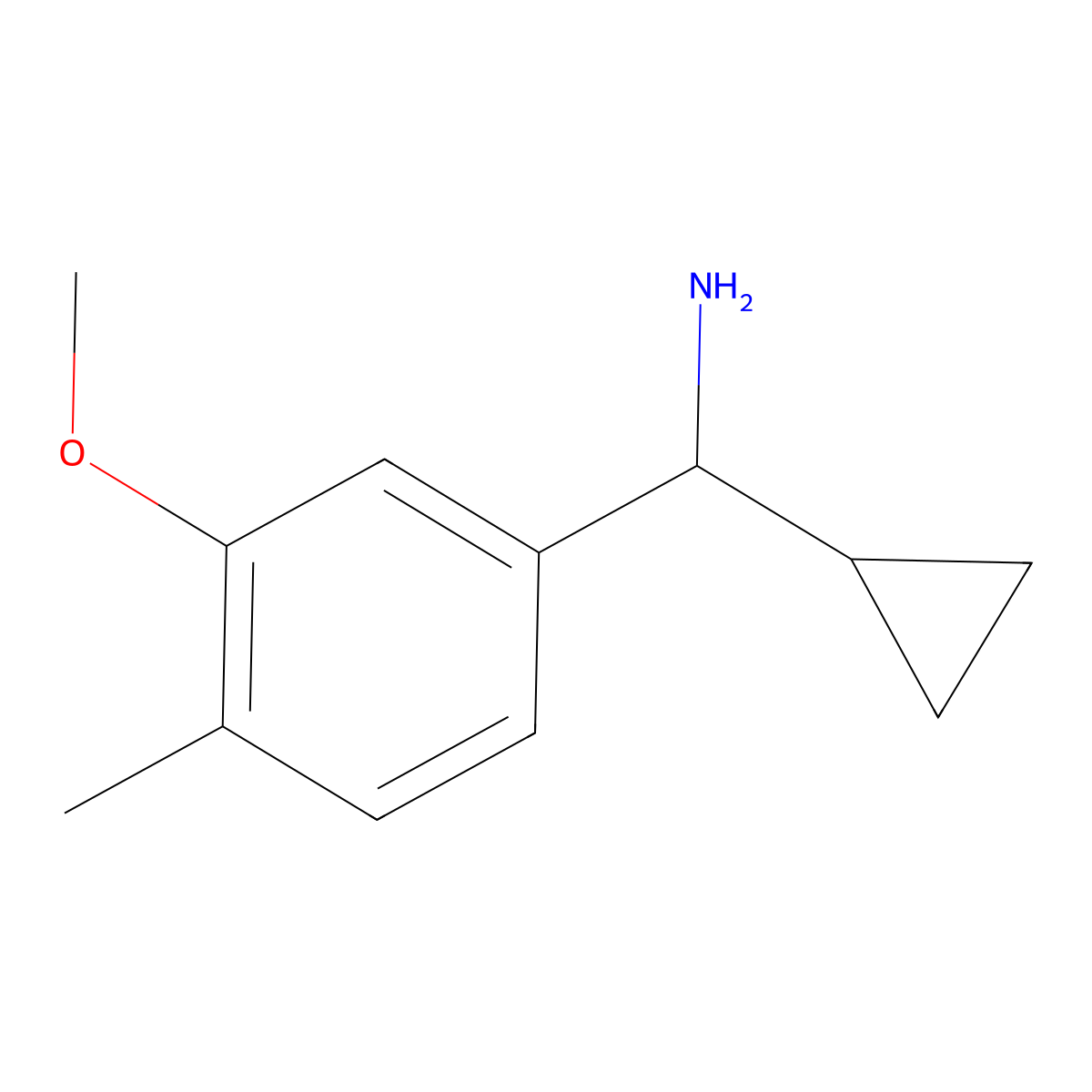 (S)-Cyclopropyl(3-methoxy-4-methylphenyl)methanamine molecular structure, CAS 1259742-56-7