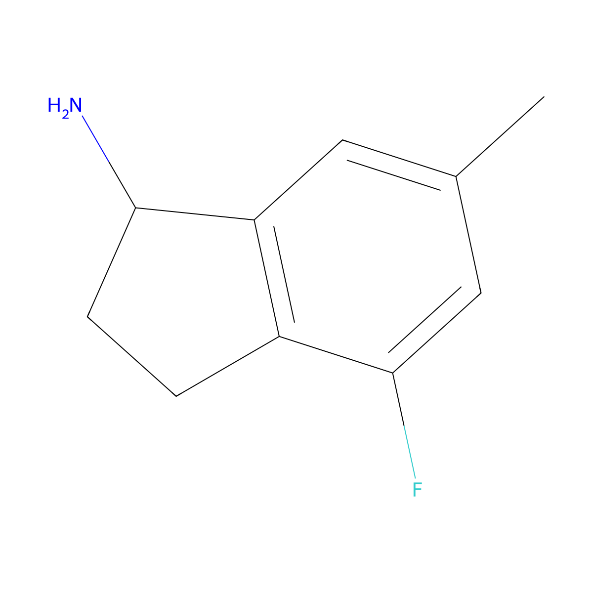 (S)-4-Fluoro-6-methyl-2,3-dihydro-1H-inden-1-amine molecular structure, CAS 1259760-49-0