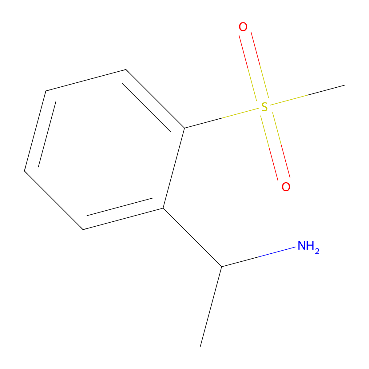 (1S)-1-(2-methanesulfonylphenyl)ethan-1-amine molecular structure, CAS 1259762-37-2