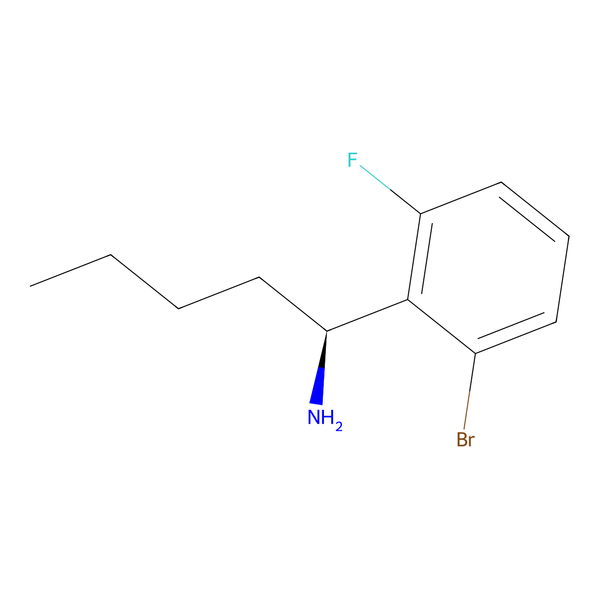 (S)-1-(2-Bromo-6-fluorophenyl)pentan-1-amine molecular structure, CAS 1259770-96-1