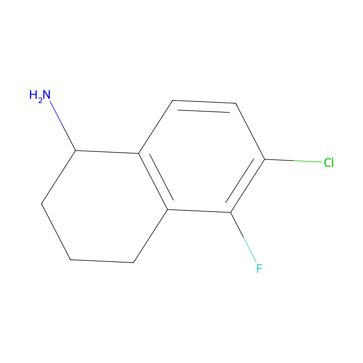 (R)-6-Chloro-5-fluoro-1,2,3,4-tetrahydronaphthalen-1-amine molecular structure, CAS 1259771-99-7