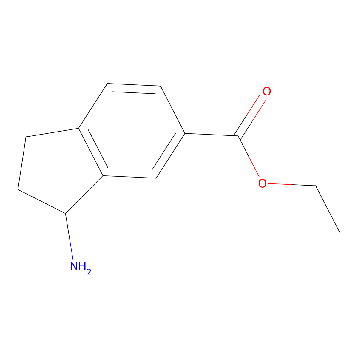 ethyl (3R)-3-amino-2,3-dihydro-1H-indene-5-carboxylate molecular structure, CAS 1259774-61-2