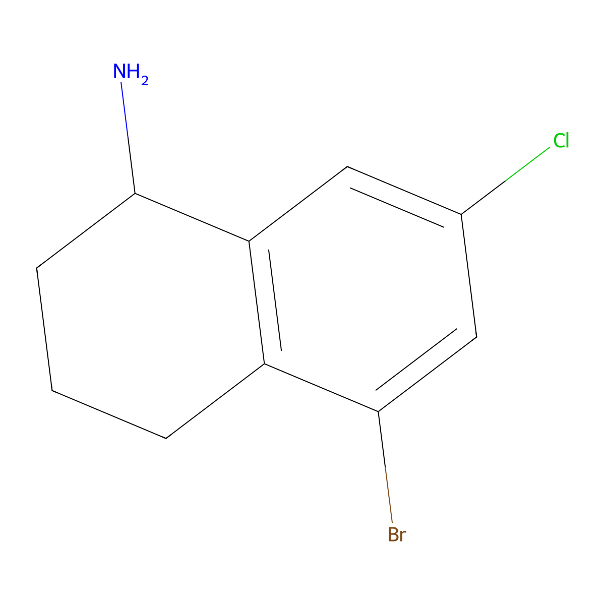 (R)-5-Bromo-7-chloro-1,2,3,4-tetrahydronaphthalen-1-amine molecular structure, CAS 1259774-68-9