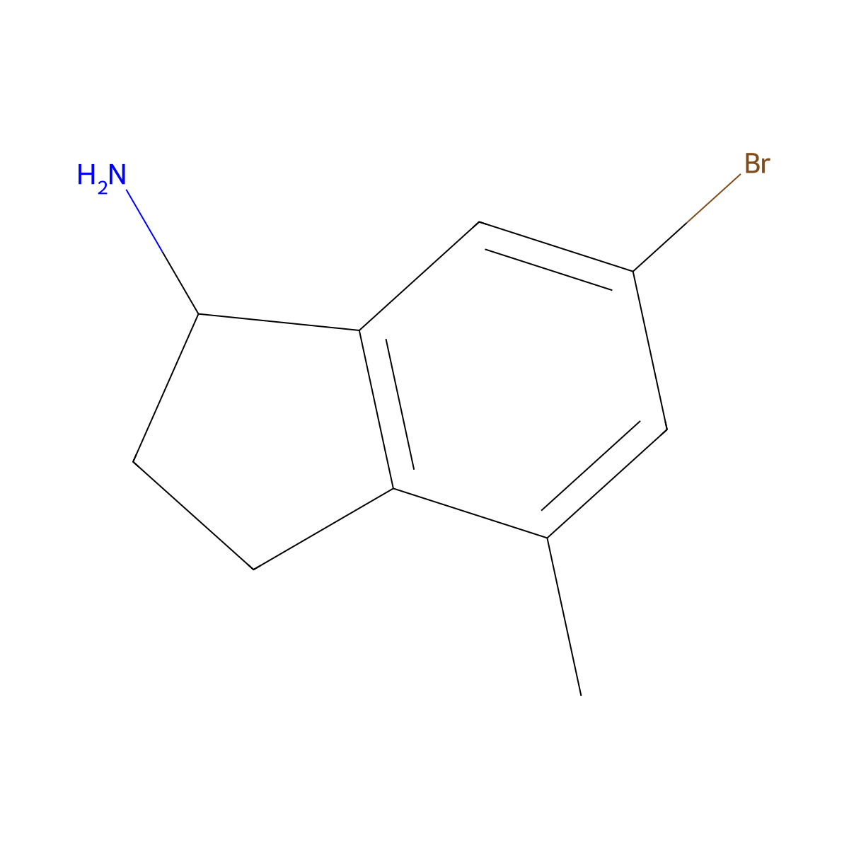 (S)-6-Bromo-4-methyl-2,3-dihydro-1H-inden-1-amine molecular structure, CAS 1259776-73-2