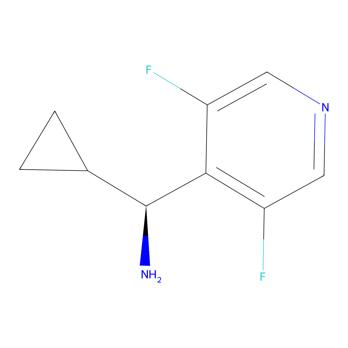(S)-Cyclopropyl(3,5-difluoropyridin-4-yl)methanamine molecular structure, CAS 1259782-57-4