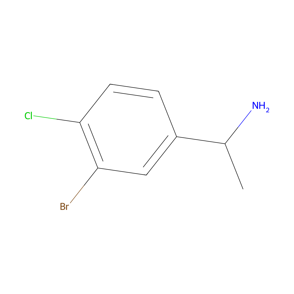 (1R)-1-(3-bromo-4-chlorophenyl)ethan-1-amine molecular structure, CAS 1259783-27-1
