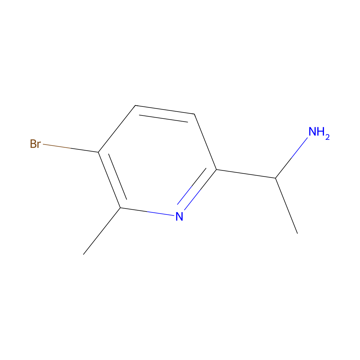 (1S)-1-(5-Bromo-6-methyl(2-pyridyl))ethylamine molecular structure, CAS 1259790-35-6