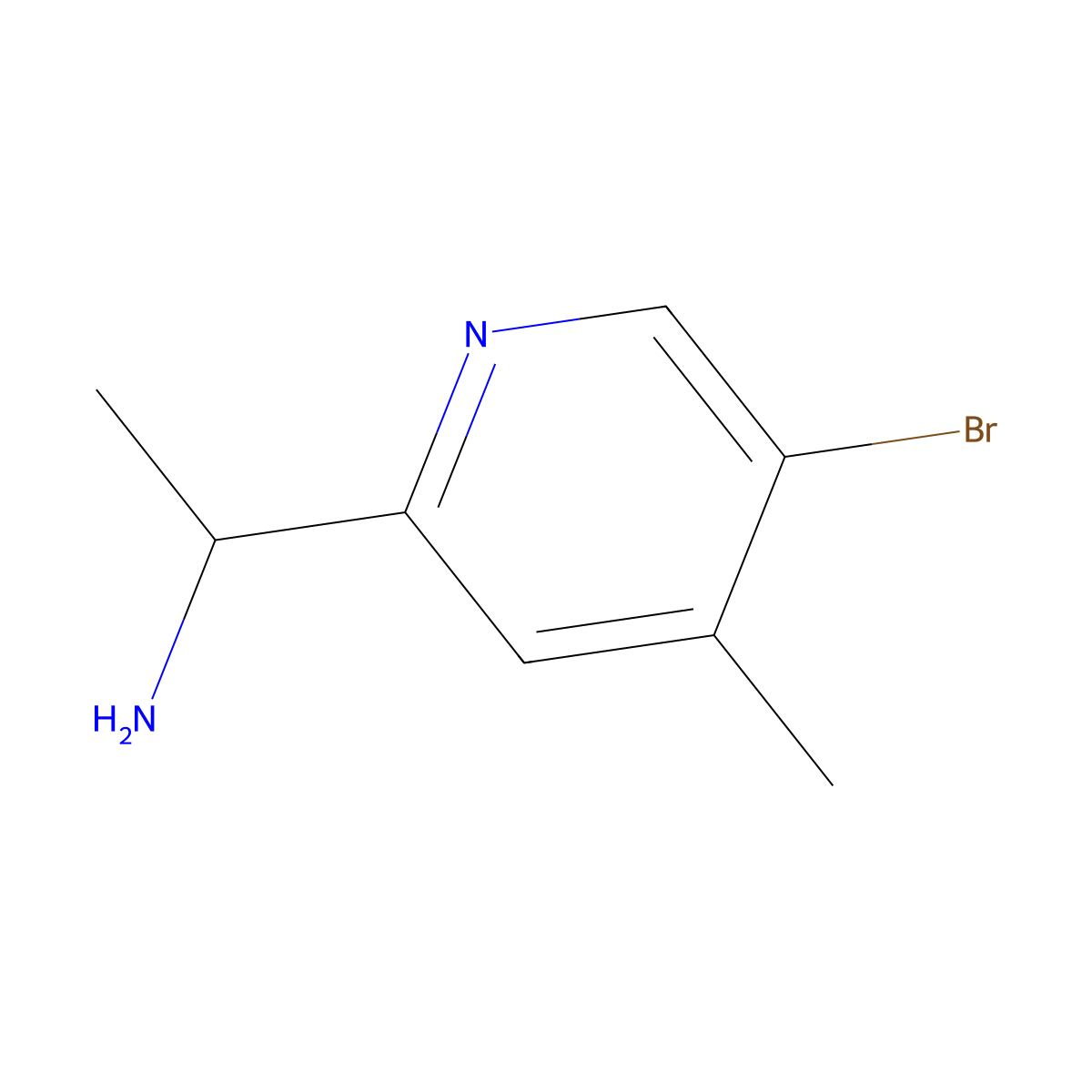 (R)-1-(5-Bromo-4-methylpyridin-2-yl)ethan-1-amine molecular structure, CAS 1259790-39-0