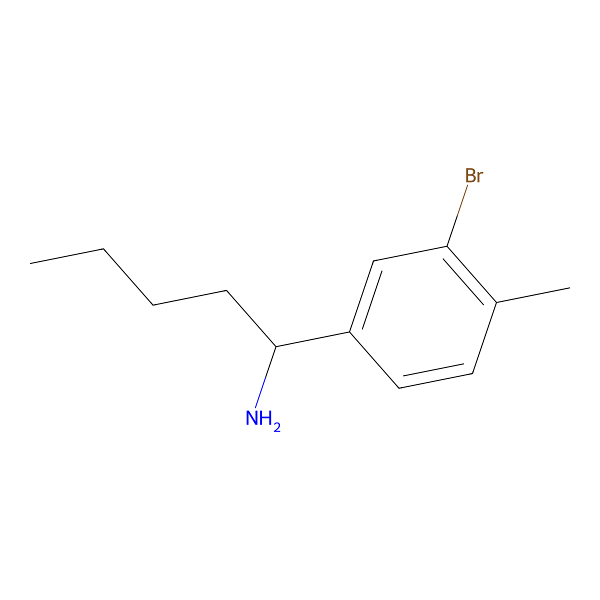 (R)-1-(3-Bromo-4-methylphenyl)pentan-1-amine molecular structure, CAS 1259808-51-9