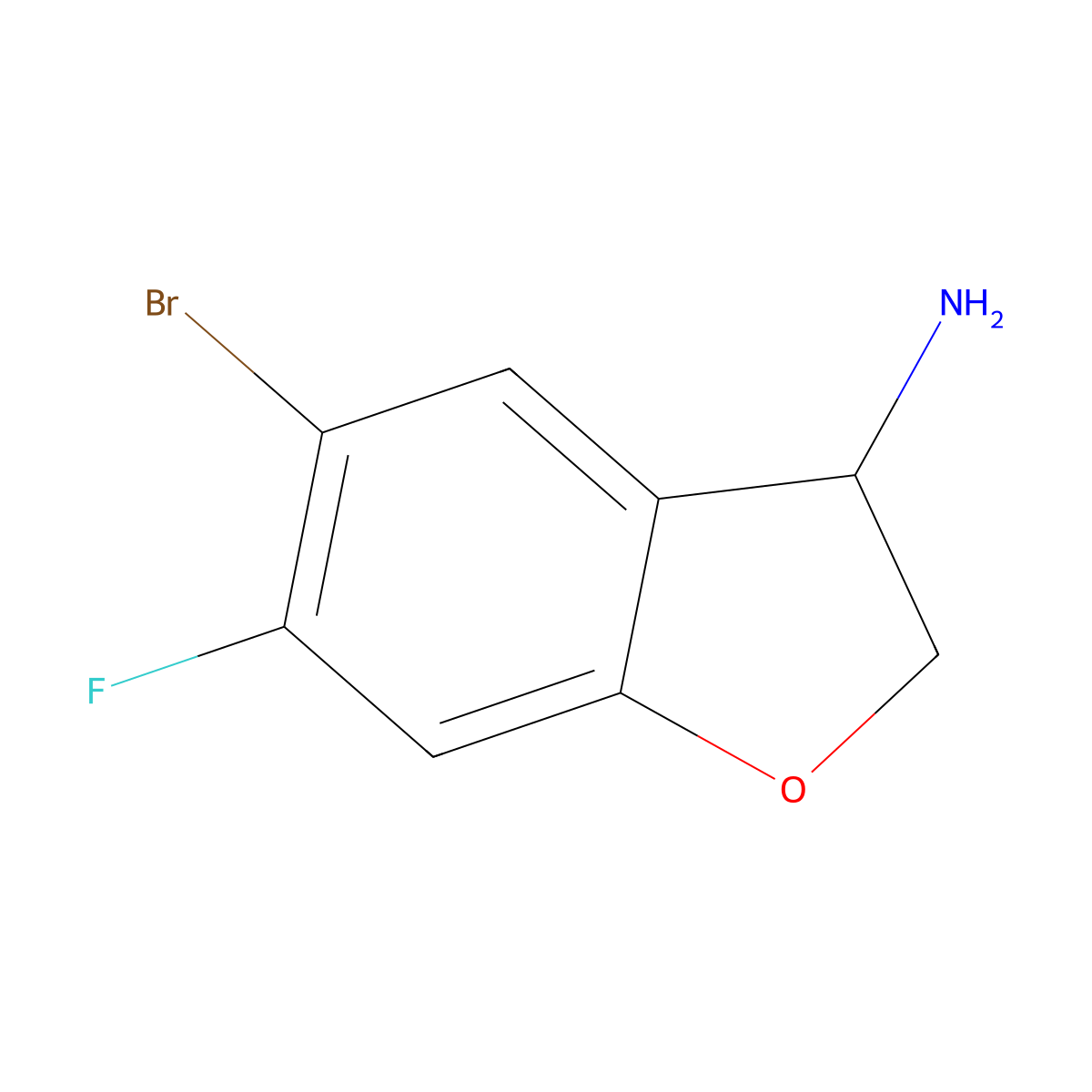 (3S)-5-bromo-6-fluoro-2,3-dihydrobenzofuran-3-amine molecular structure, CAS 1259810-93-9