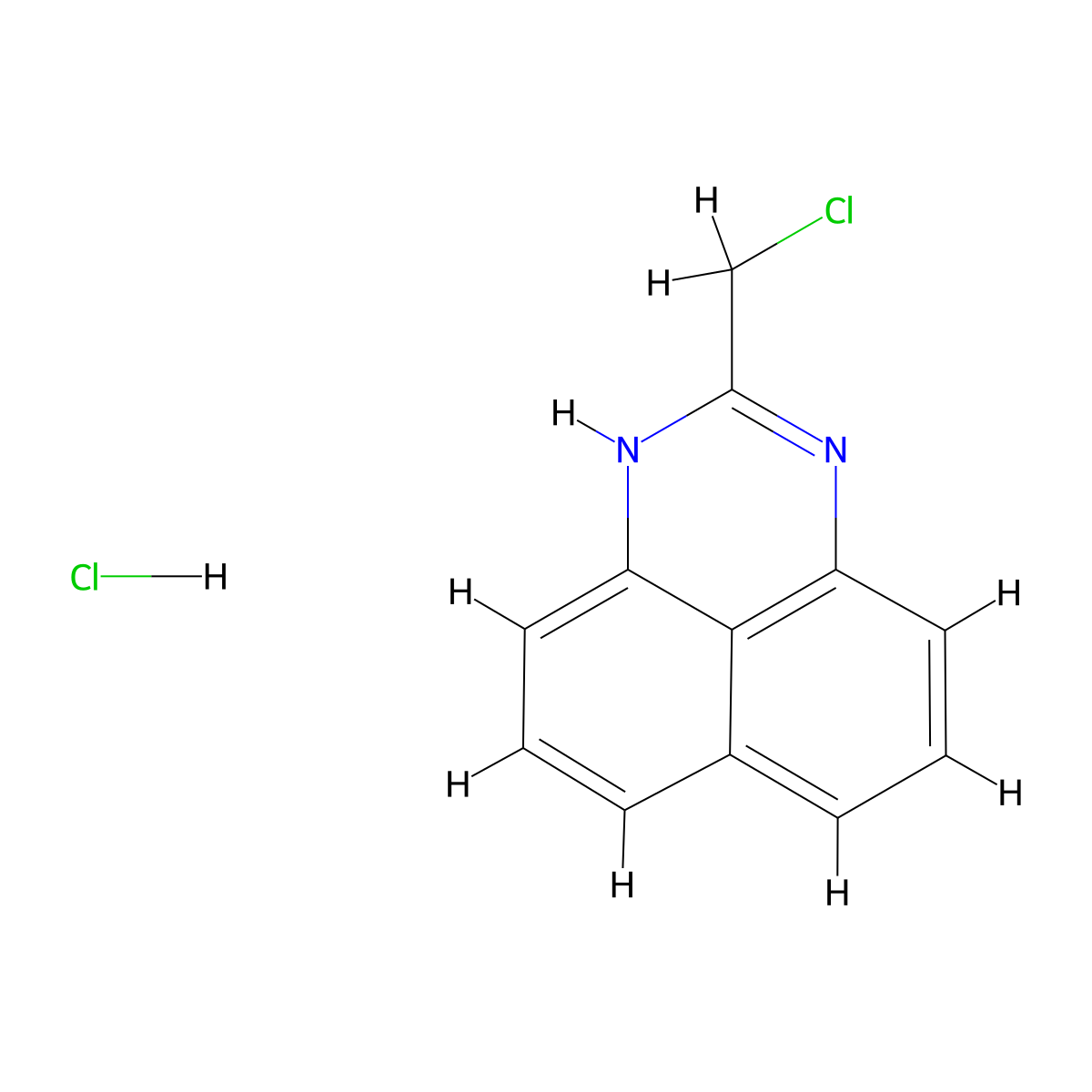 2-(Chloromethyl)-1H-perimidine--hydrogen chloride (1/1) molecular structure, CAS 125983-34-8