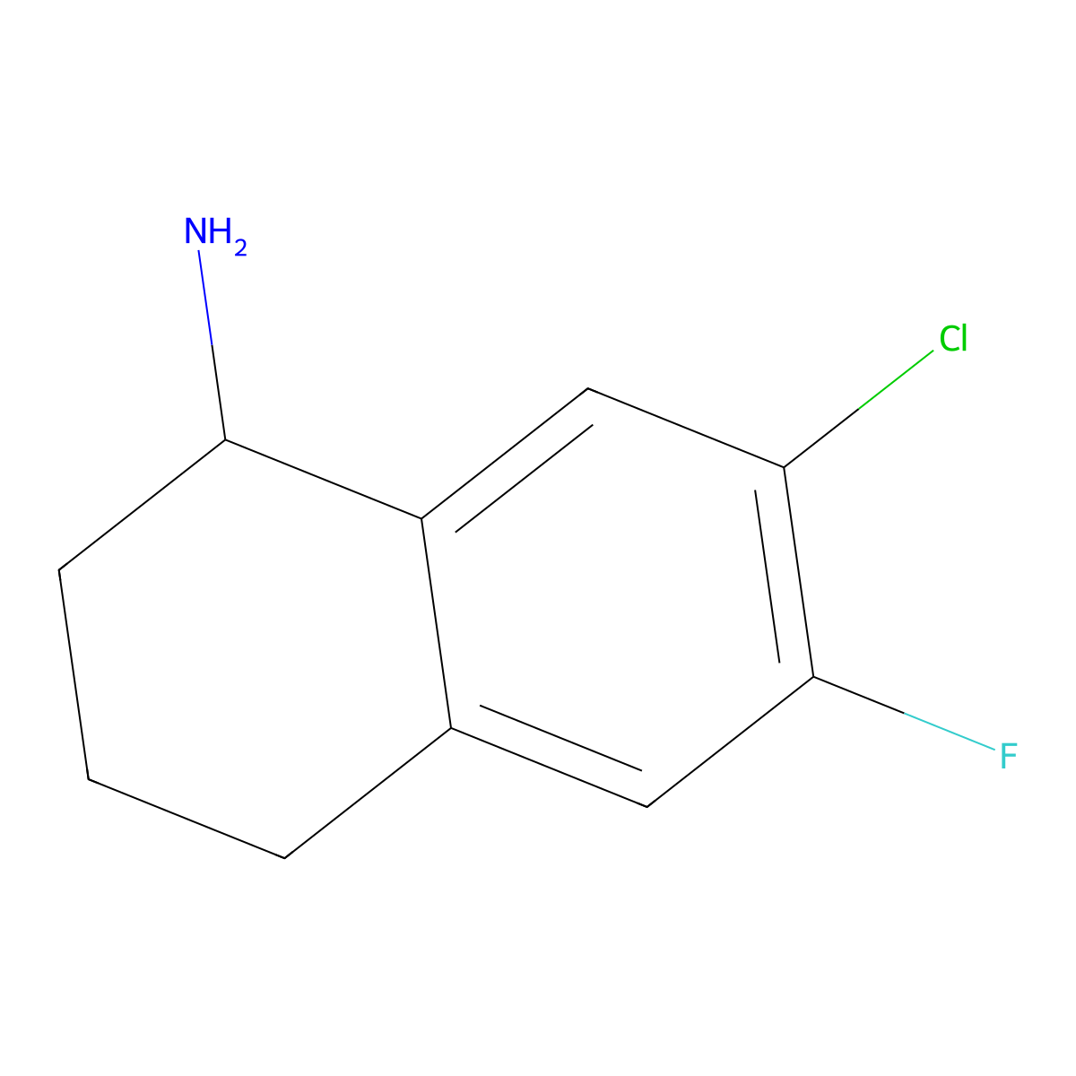 (S)-7-Chloro-6-fluoro-1,2,3,4-tetrahydronaphthalen-1-amine molecular structure, CAS 1259837-60-9