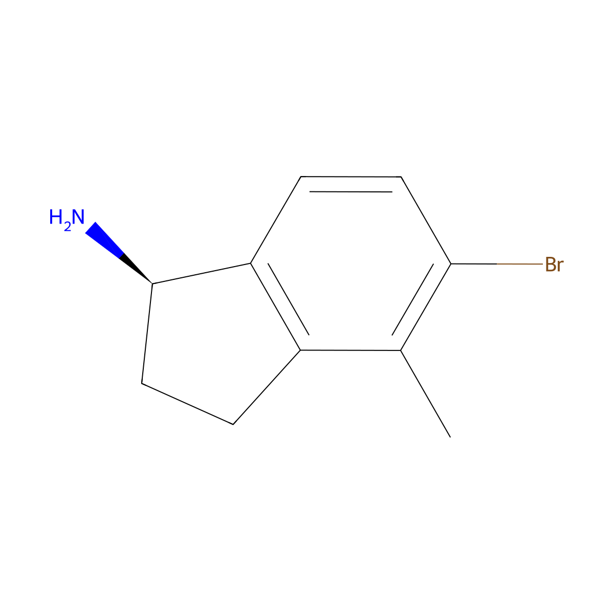 (R)-5-Bromo-4-methyl-2,3-dihydro-1H-inden-1-amine molecular structure, CAS 1259849-83-6
