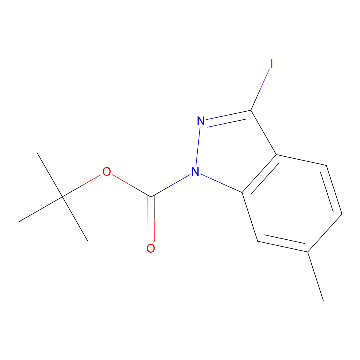 tert-butyl 3-iodo-6-methyl-1H-indazole-1-carboxylate molecular structure, CAS 1259851-84-7