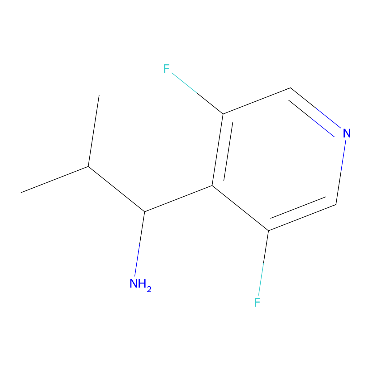 (R)-1-(3,5-Difluoropyridin-4-yl)-2-methylpropan-1-amine molecular structure, CAS 1259861-40-9