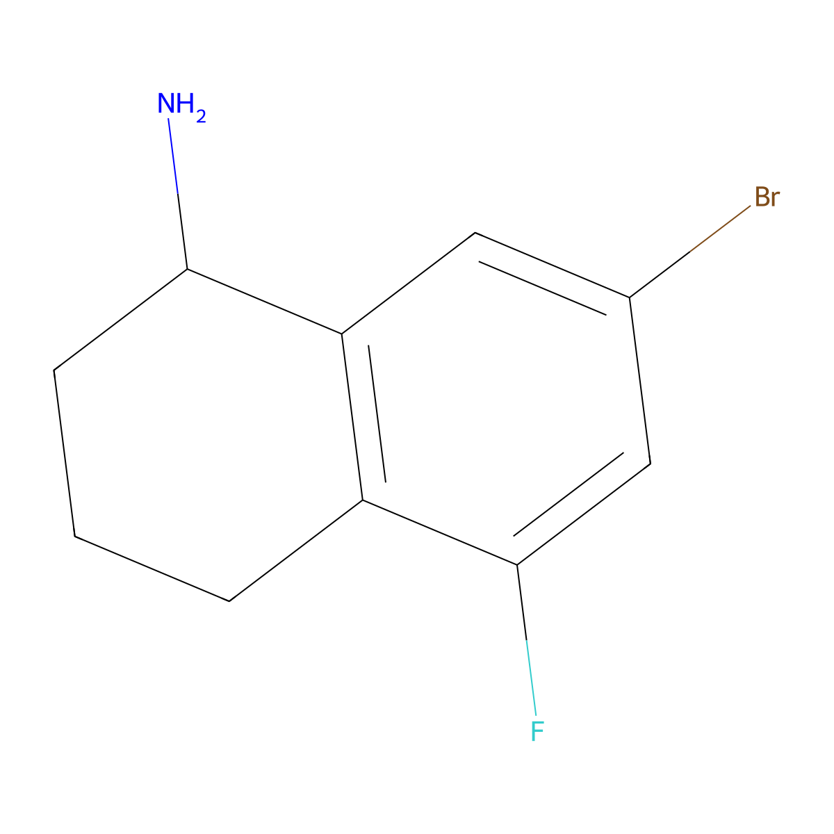 (R)-7-Bromo-5-fluoro-1,2,3,4-tetrahydronaphthalen-1-amine molecular structure, CAS 1259866-08-4