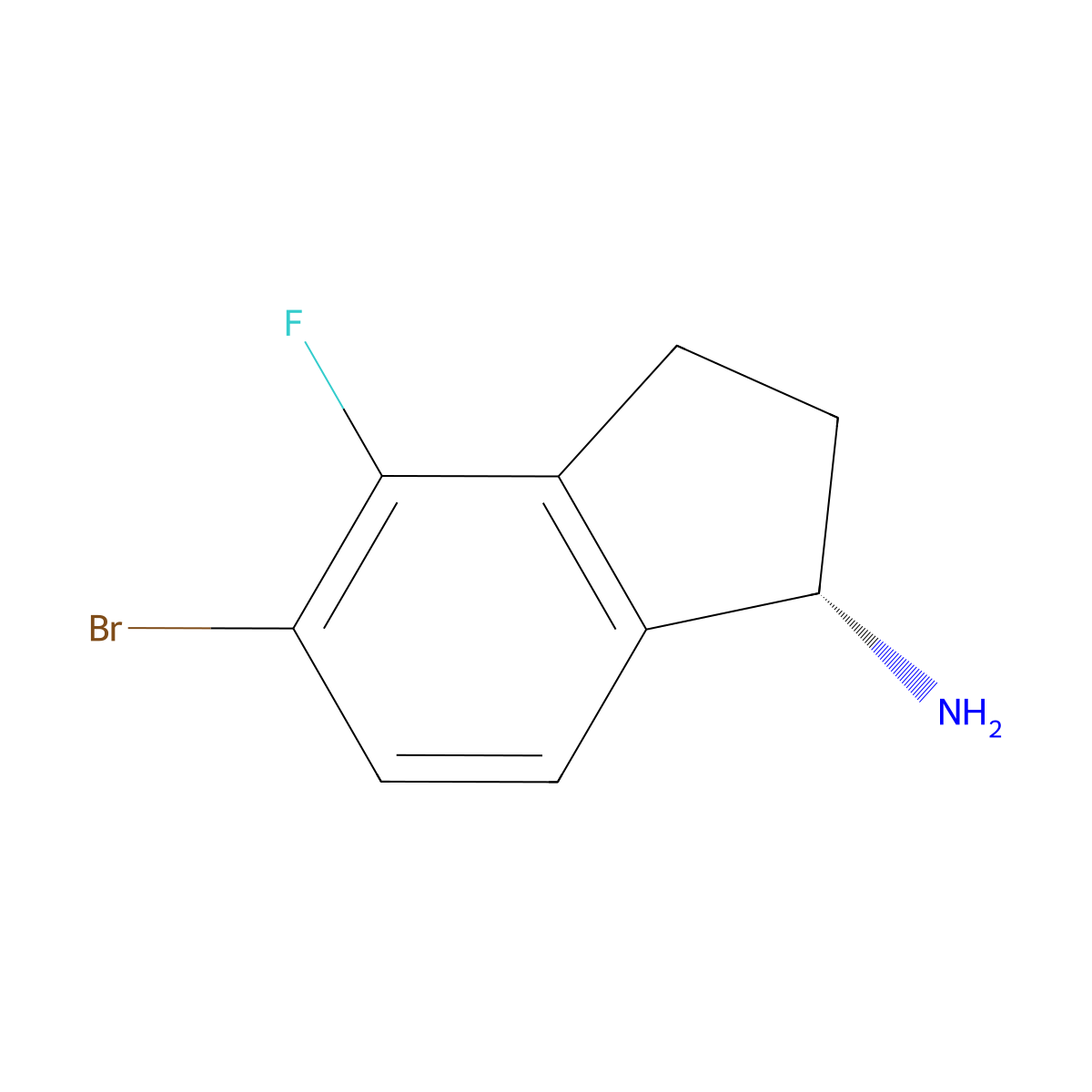 (S)-5-Bromo-4-fluoro-2,3-dihydro-1H-inden-1-amine molecular structure, CAS 1259866-84-6