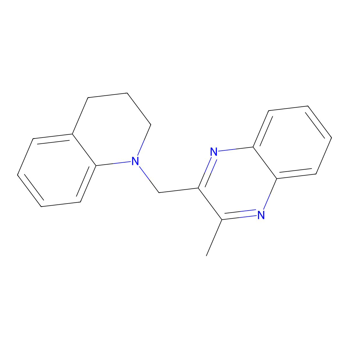Quinoxaline, 2-[(3,4-dihydro-1(2H)-quinolinyl)methyl]-3-methyl- molecular structure, CAS 125988-97-8