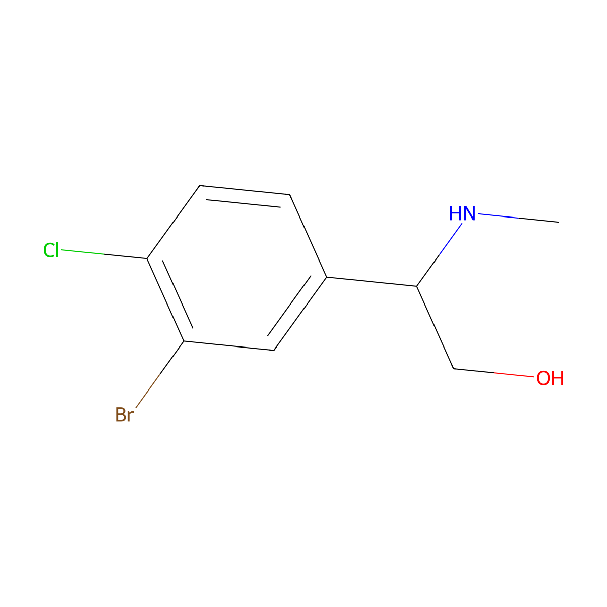(S)-2-(3-Bromo-4-chlorophenyl)-2-(methylamino)ethan-1-OL molecular structure, CAS 1259898-84-4