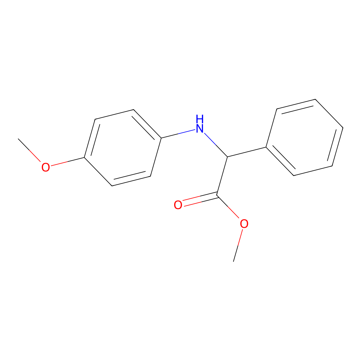 Methyl (4-methoxyanilino)(phenyl)acetate molecular structure, CAS 125990-08-1