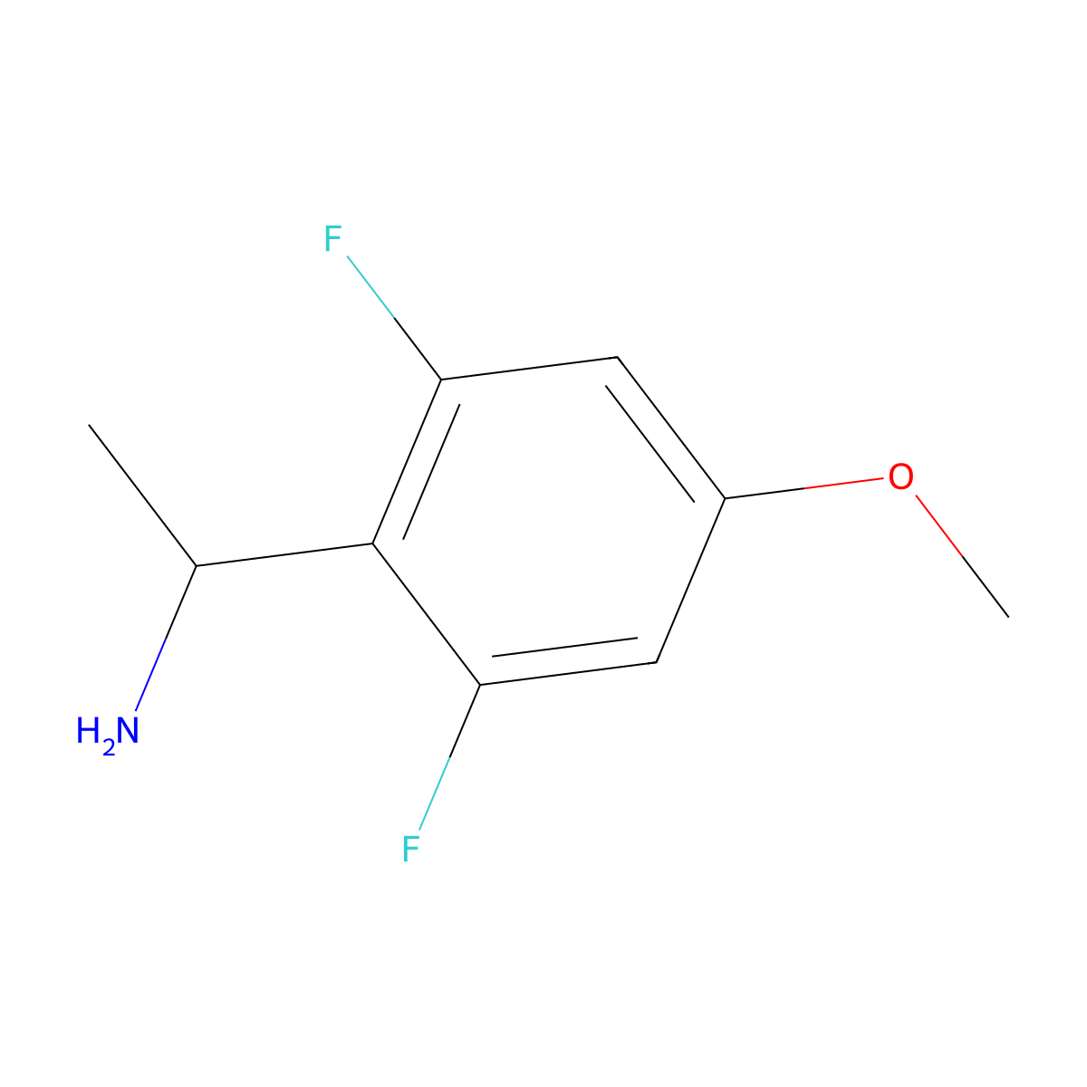 (1S)-1-(2,6-difluoro-4-methoxyphenyl)ethan-1-amine molecular structure, CAS 1259900-30-5
