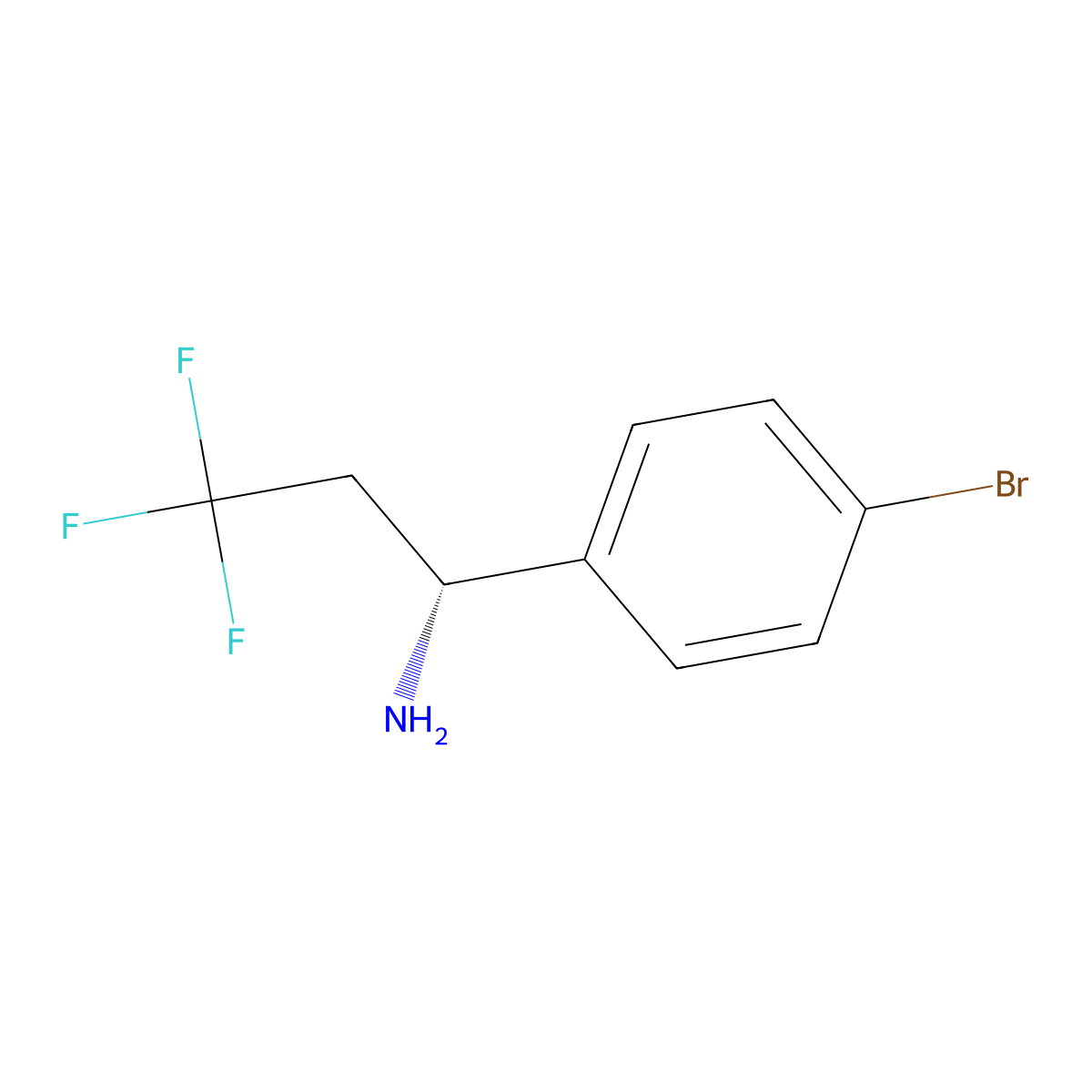 (1R)-1-(4-bromophenyl)-3,3,3-trifluoropropan-1-amine molecular structure, CAS 1259904-38-5