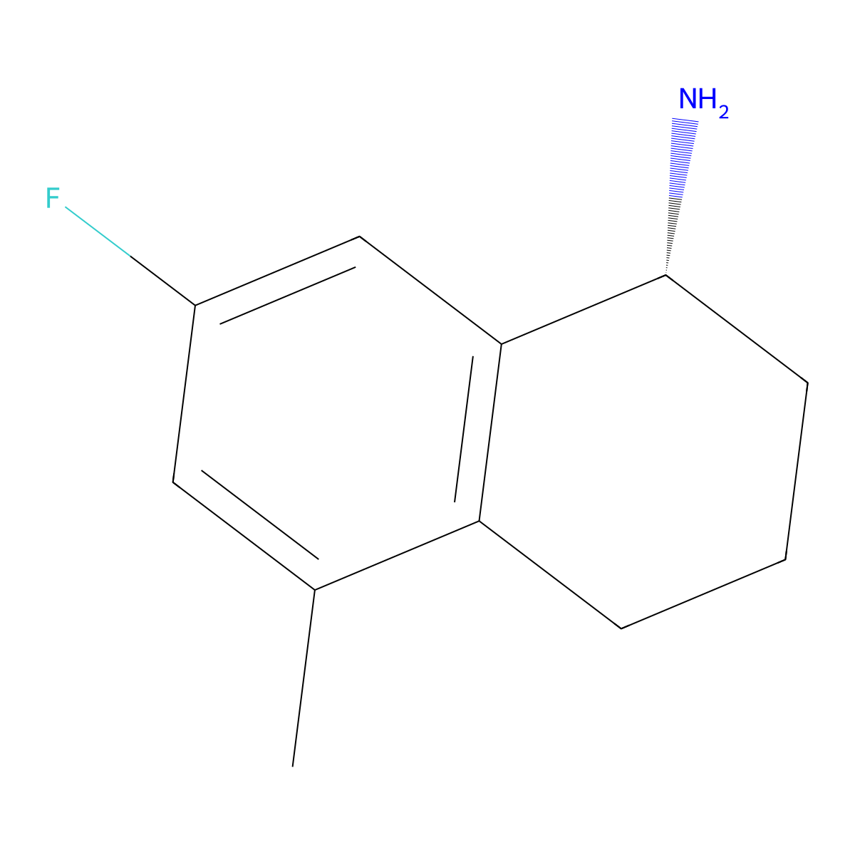 (R)-7-Fluoro-5-methyl-1,2,3,4-tetrahydronaphthalen-1-amine molecular structure, CAS 1259906-80-3