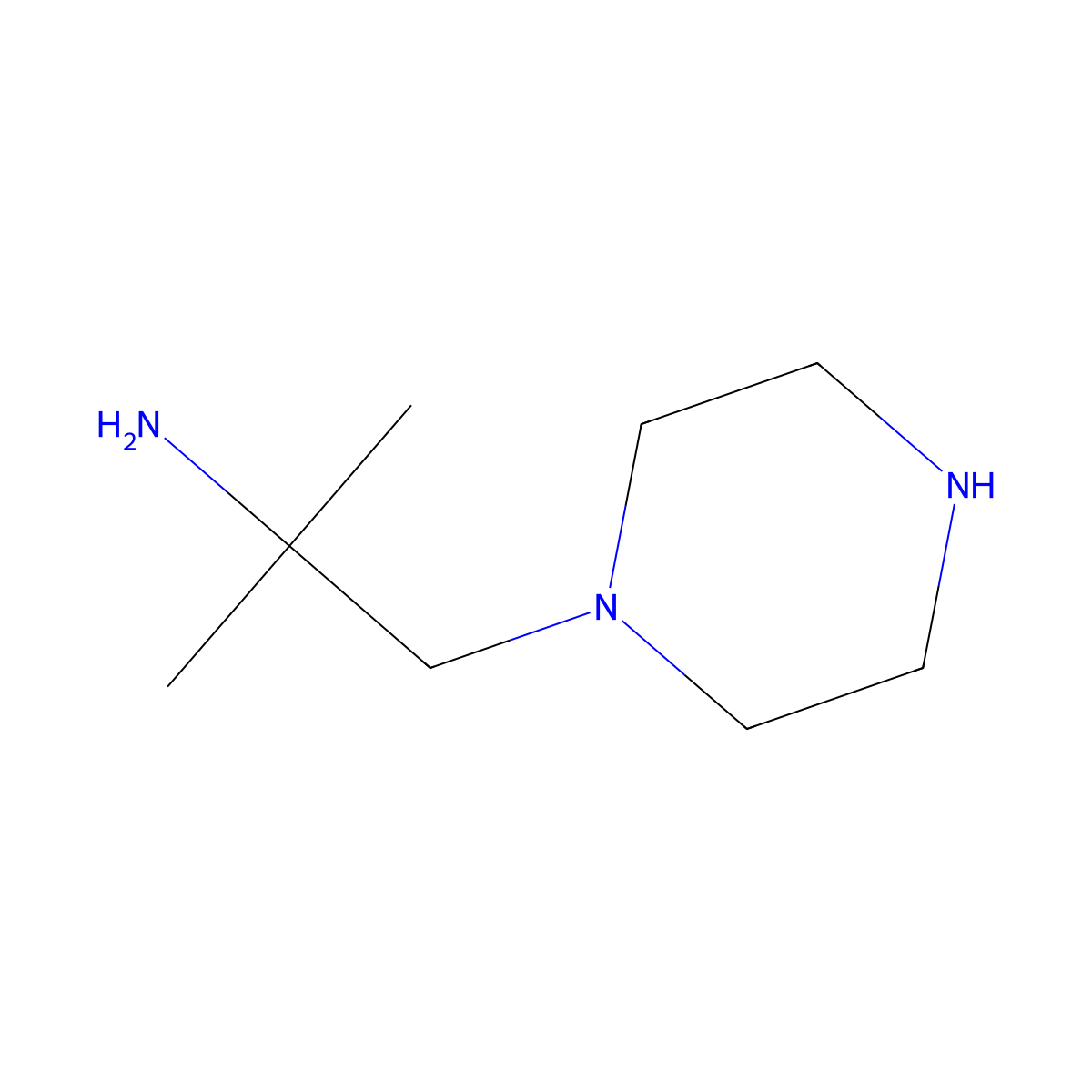 2-Methyl-1-(piperazin-1-yl)propan-2-amine molecular structure, CAS 1259927-55-3
