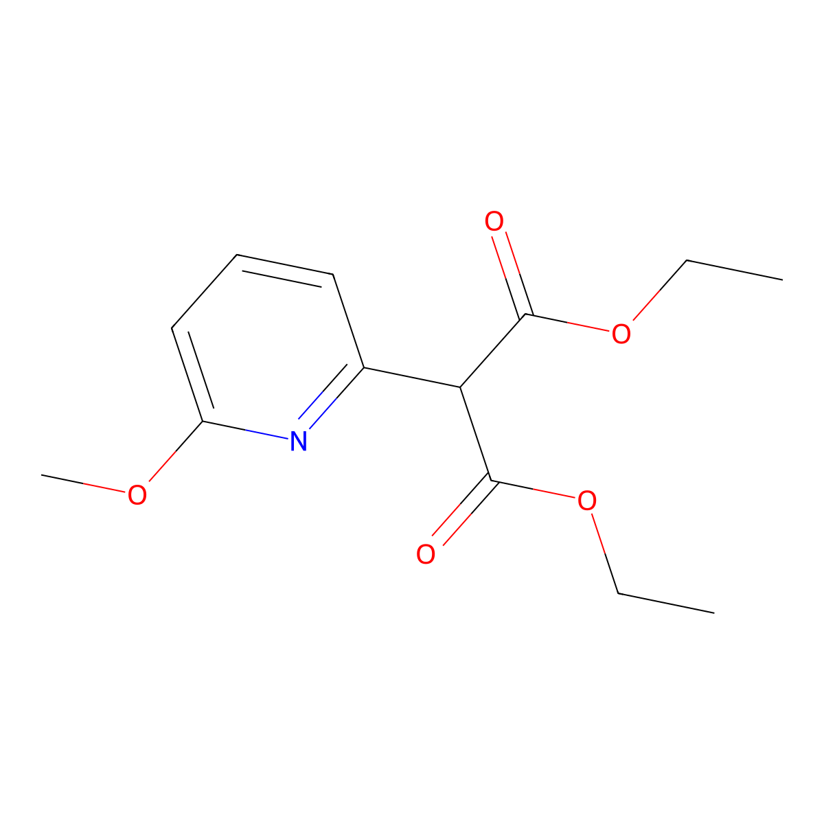 Diethyl 2-(6-methoxypyridin-2-yl)malonate molecular structure, CAS 1259929-73-1