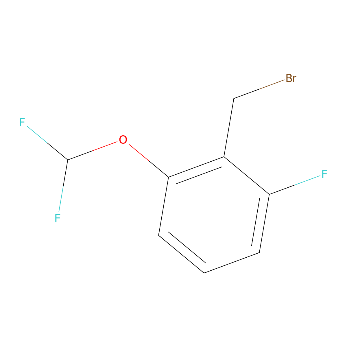 2-(Bromomethyl)-1-(difluoromethoxy)-3-fluorobenzene molecular structure, CAS 1259933-61-3