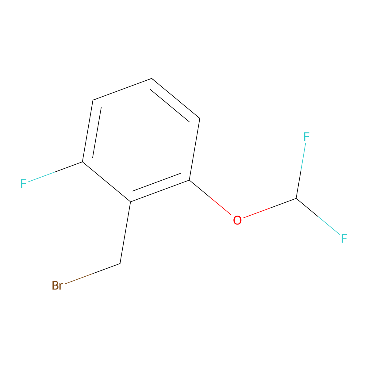 2-(Bromomethyl)-1-(difluoromethoxy)-3-fluorobenzene molecular structure, CAS 1259933-61-3