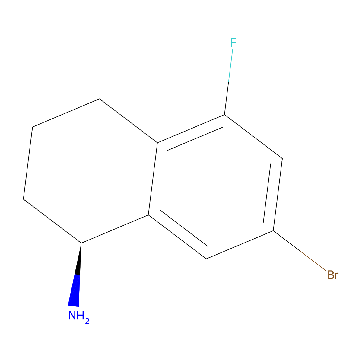 (S)-7-Bromo-5-fluoro-1,2,3,4-tetrahydronaphthalen-1-amine molecular structure, CAS 1259942-12-5