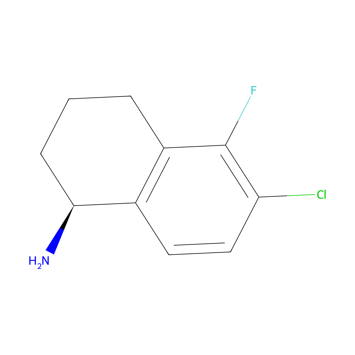 (S)-6-Chloro-5-fluoro-1,2,3,4-tetrahydronaphthalen-1-amine molecular structure, CAS 1259945-07-7
