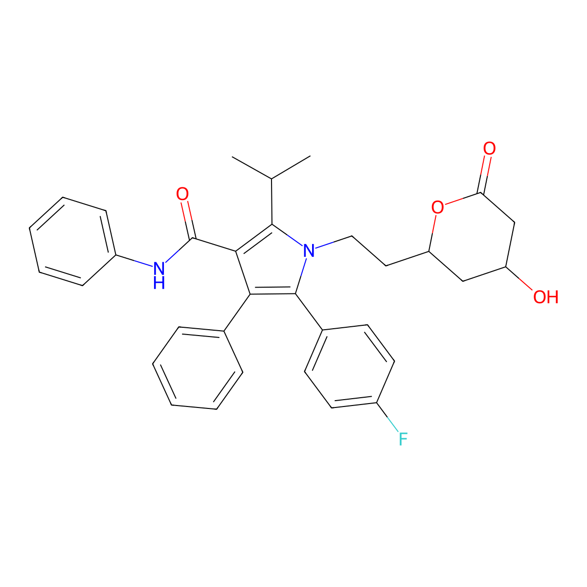 Atorvastatin lactone molecular structure, CAS 125995-03-1